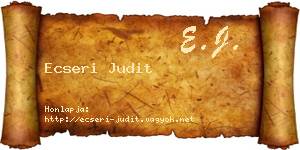 Ecseri Judit névjegykártya